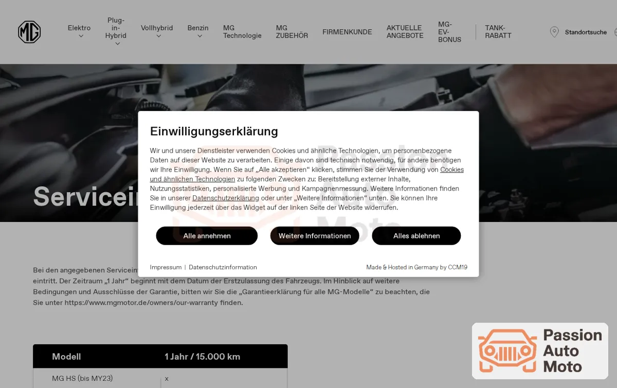 Capture : Serviceintervalle | MG Motor Deutschland